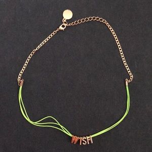 Gold & Green WISH Necklace